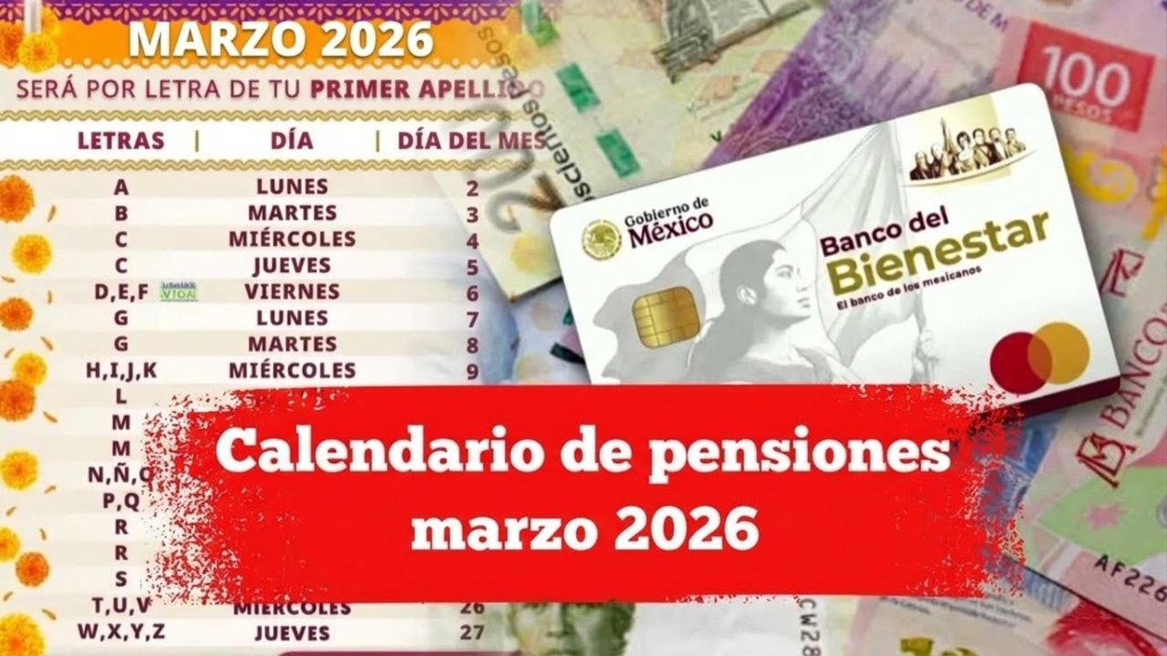 Calendario de pensiones marzo 2026: consulta fechas y bancos